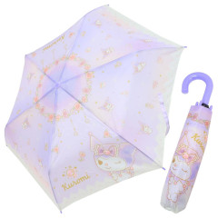 Japan Sanrio Folding Umbrella - Kuromi : Pastel Rose Purple