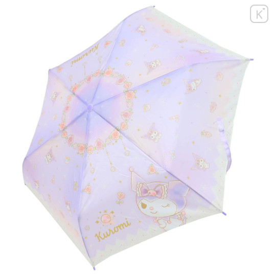 Japan Sanrio Folding Umbrella - Kuromi : Pastel Rose Purple - 2