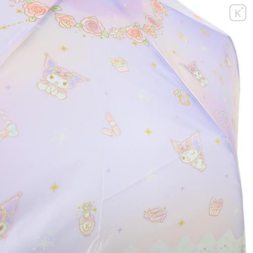 Japan Sanrio Folding Umbrella - Kuromi : Pastel Rose Purple - 4
