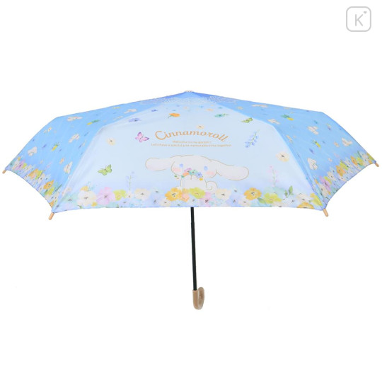 Japan Sanrio Folding Umbrella - Cinnamoroll : Pastel Flower Blue - 3