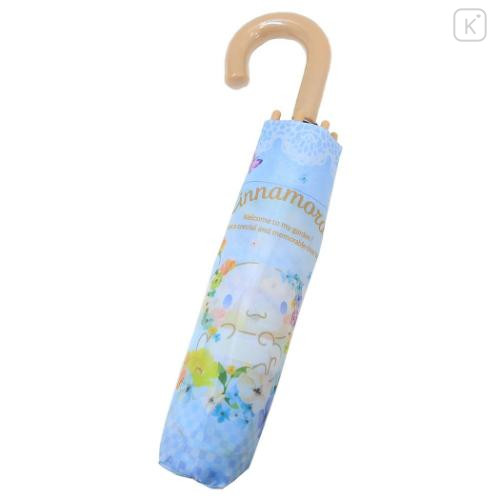 Japan Sanrio Folding Umbrella - Cinnamoroll : Pastel Flower Blue - 5
