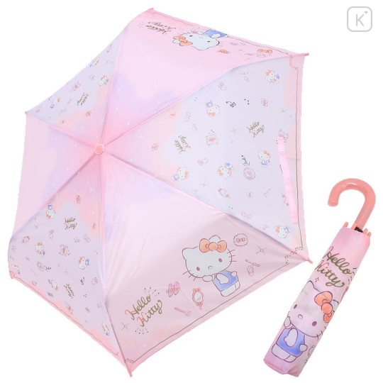 Japan Sanrio Folding Umbrella - Hello Kitty : Pastel Pink - 1