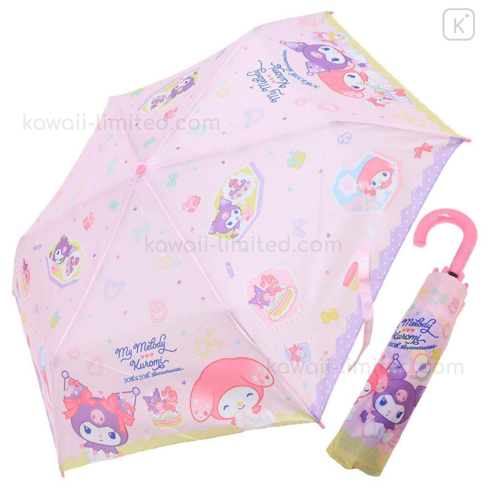 Japan Sanrio Folding Umbrella - My Melody 50th & Kuromi 20th