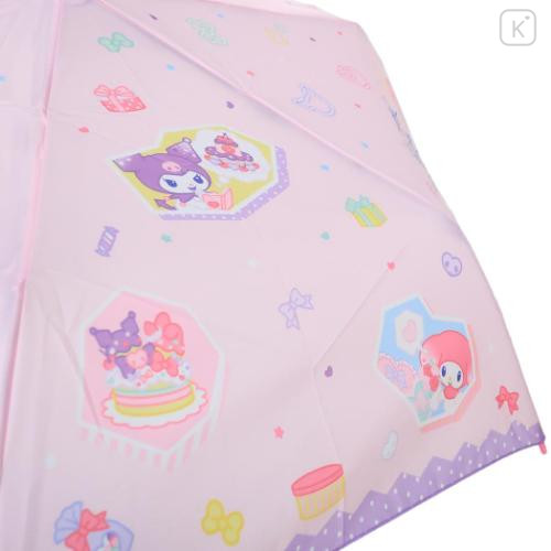 Japan Sanrio Folding Umbrella - My Melody 50th & Kuromi 20th Anniversary Pink - 4