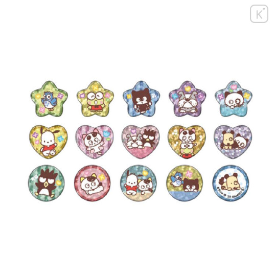 Japan Sanrio Clear Plump 3D Sticker Set - Badtz-maru & Keroppi & Pochacco : Characters : Tama & Friends Glitter - 2