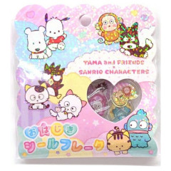 Japan Sanrio Clear Plump 3D Sticker Set - Badtz-maru & Keroppi & Pochacco : Characters : Tama & Friends Glitter Pink