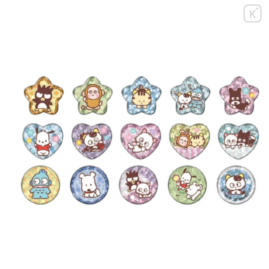 Japan Sanrio Clear Plump 3D Sticker Set - Badtz-maru & Keroppi & Pochacco : Characters : Tama & Friends Glitter Pink - 2