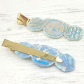 Japan Miffy Hair Clip Set - Boris : Flower Marble Blue - 2