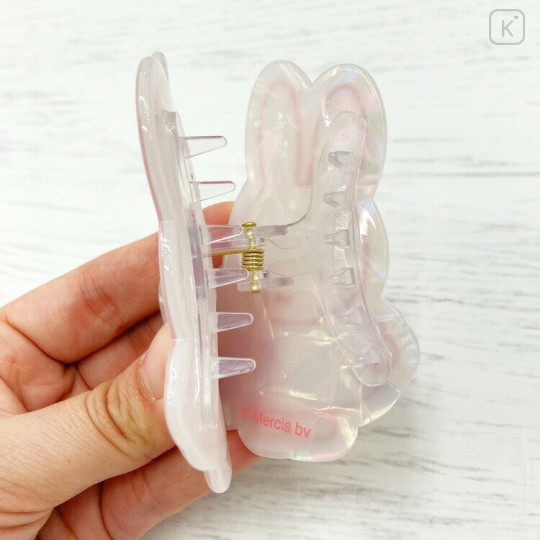 Japan Miffy Pearl Acrylic Hair Claw Clip - Miffy : Bear Marble Pink - 2