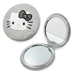 Japan Sanrio 2-sided Compact Mirror - Hello Kitty : Monotone Grey