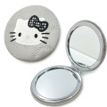 Japan Sanrio 2-sided Compact Mirror - Hello Kitty : Monotone Grey - 1
