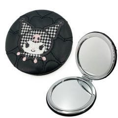 Japan Sanrio 2-sided Compact Mirror - Kuromi : Monotone Black