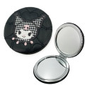 Japan Sanrio 2-sided Compact Mirror - Kuromi : Monotone Black - 1