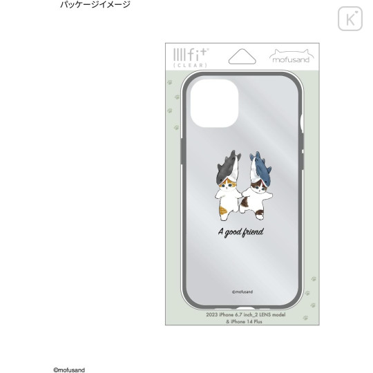 Japan Mofusand IIIIfit Clear iPhone15 Plus / 14 Plus Case - A Good Friend - 5