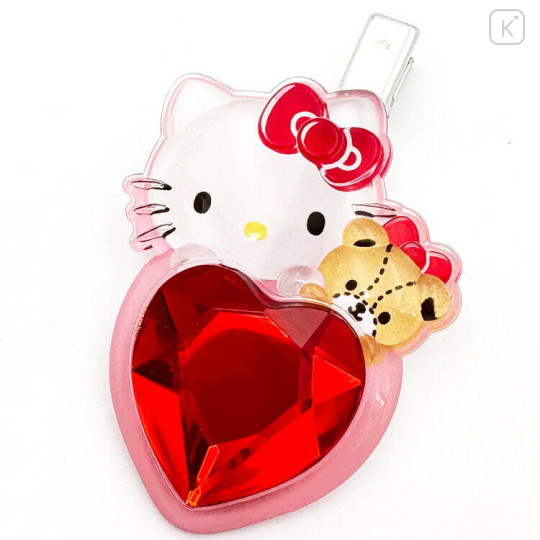 Japan Sanrio Hair Clip Bag Decoration - Hello Kitty & Tiny Chum : Magical Jewelry Heart - 1
