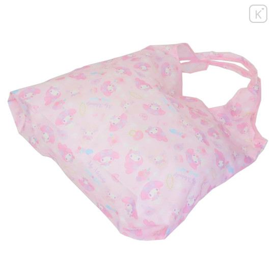 Japan Sanrio Eco Shopping Bag With Pocket - My Melody : Watercolor Pink - 2