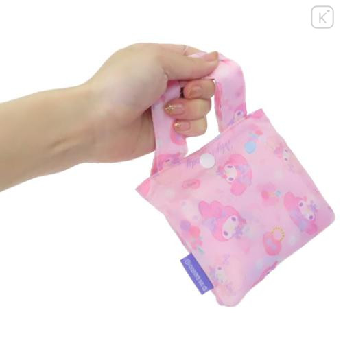 Japan Sanrio Eco Shopping Bag With Pocket - My Melody : Watercolor Pink - 4