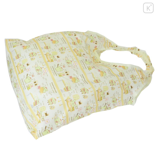 Japan Sanrio Eco Shopping Bag With Pocket - Pompompurin : Cafe Light Yellow - 2