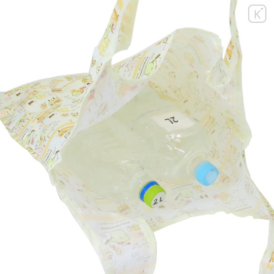Japan Sanrio Eco Shopping Bag With Pocket - Pompompurin : Cafe Light Yellow - 3