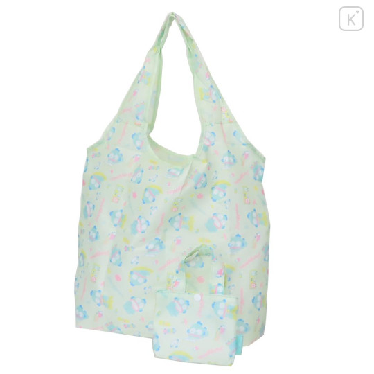 Japan Sanrio Eco Shopping Bag With Pocket - Hangyodon : Watercolor Light Mint - 1