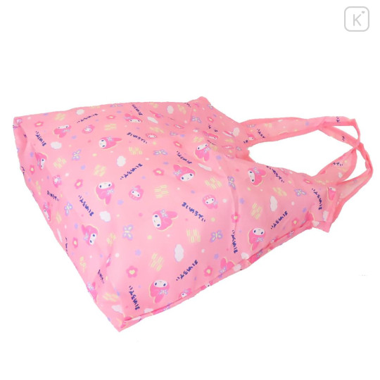 Japan Sanrio Eco Shopping Bag With Pocket - My Melody : Daruma Pink - 2