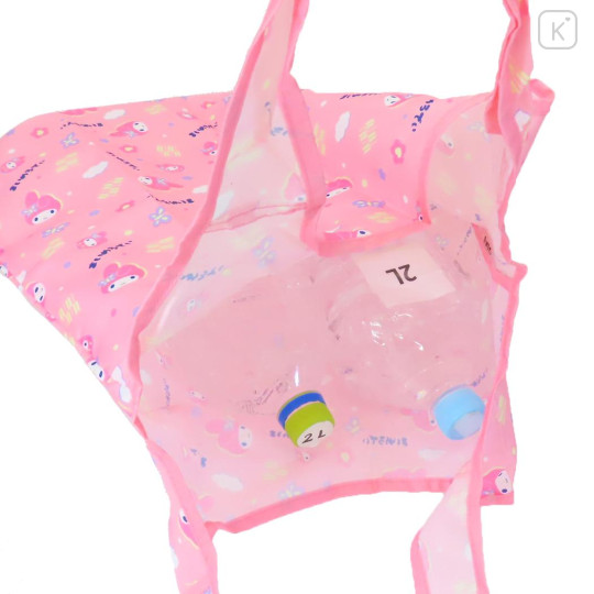 Japan Sanrio Eco Shopping Bag With Pocket - My Melody : Daruma Pink - 3