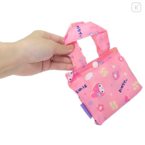 Japan Sanrio Eco Shopping Bag With Pocket - My Melody : Daruma Pink - 4
