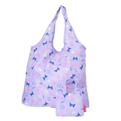 Japan Sanrio Eco Shopping Bag With Pocket - Kuromi : Daruma Purple