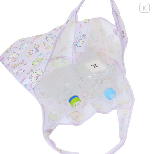 Japan San-X Eco Shopping Bag With Pocket - Sumikko Gurashi : Dreaming Idol Light Purle - 3