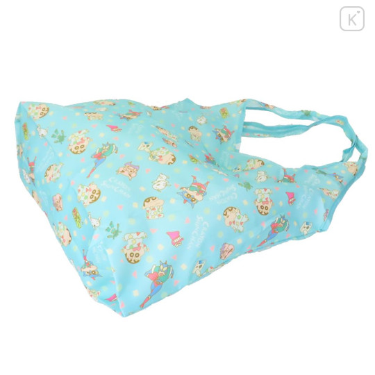 Japan Crayon Shin-chan Eco Shopping Bag & Mini Bag - Shinnosuke Nohara : Turquoise - 2