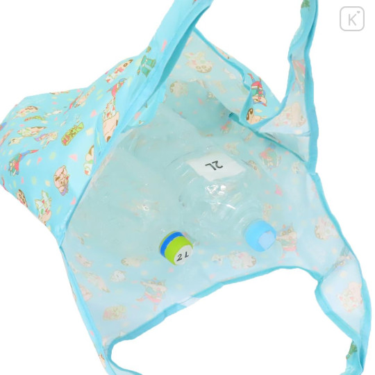Japan Crayon Shin-chan Eco Shopping Bag & Mini Bag - Shinnosuke Nohara : Turquoise - 3