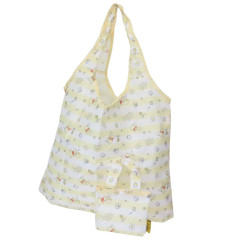 Japan Disney Eco Shopping Bag With Pocket - Pooh : Honey Light Yellow