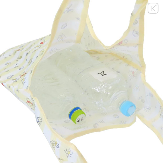 Japan Disney Eco Shopping Bag With Pocket - Pooh : Honey Light Yellow - 3