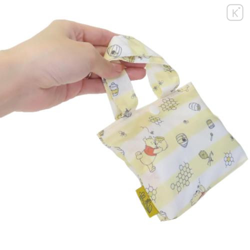 Japan Disney Eco Shopping Bag With Pocket - Pooh : Honey Light Yellow - 4