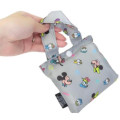 Japan Disney Eco Shopping Bag With Pocket - Mickey & Friends : Retro Grey - 4