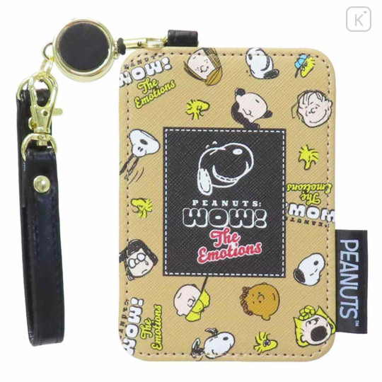 Japan Peanuts Pass Case Card Holder & Reel - Snoopy & Woodstock : Kids Wow - 1