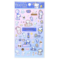 Japan Peanuts Gold Accent Sticker - Snoopy & Woodstock : Blue