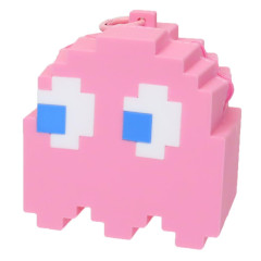 Japan Pac-Man Silicone Pouch with Carabiner - Ghost Pinky Pink
