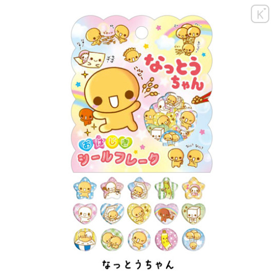 Japan Sparkly Marble Sticker Flakes - Natto-chan : Heisei Retro - 1