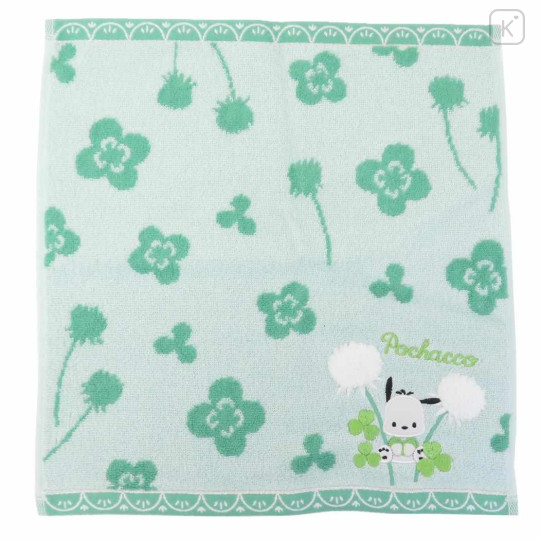 Japan Sanrio Jacquard Wash Towel - Pochacco : Flower Bloom - 1