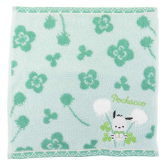 Japan Sanrio Mini Towel Jacquard Handkerchief - Pochacco : Flower Bloom