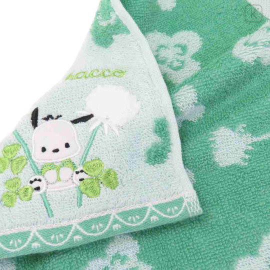 Japan Sanrio Mini Towel Jacquard Handkerchief - Pochacco : Flower Bloom - 2
