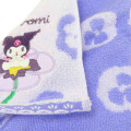 Japan Sanrio Mini Towel Jacquard Handkerchief - Kuromi : Flower Bloom - 2