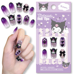 Japan Sanrio Nail Tips - Kuromi : Heart Purple