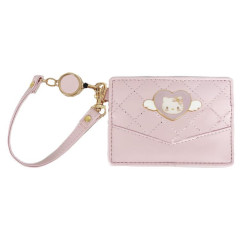 Japan Sanrio Pass Case Card Holder & Reel - Hello Kitty : Dreaming Angel Face