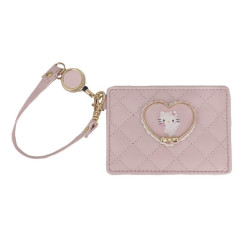 Japan Sanrio Pass Case Card Holder & Reel - Hello Kitty : Dreaming Angel