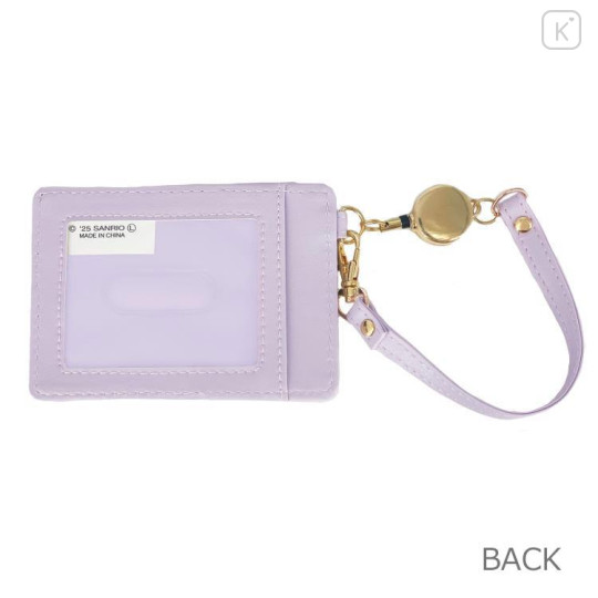 Japan Sanrio Pass Case Card Holder & Reel - Kuromi : Dreaming Angel Face - 2