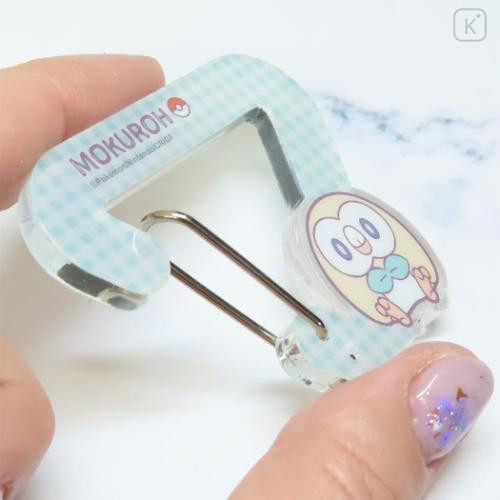 Japan Pokemon Acrylic Carabiner - Rowlet : Pokepeace Gingham - 2