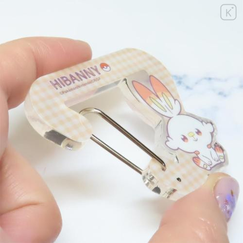 Japan Pokemon Acrylic Carabiner - Scorbunny : Pokepeace Gingham - 2