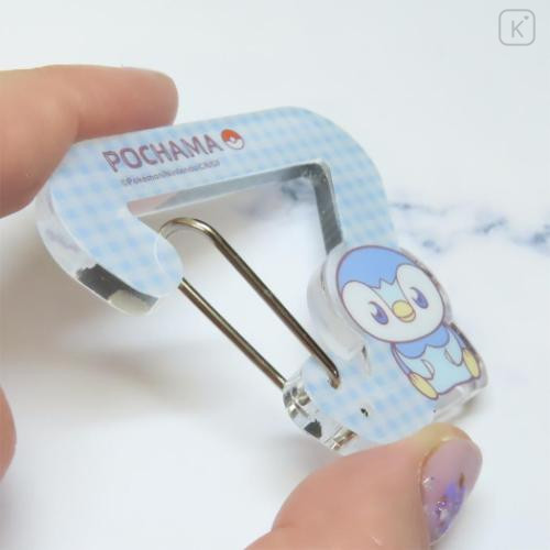Japan Pokemon Acrylic Carabiner - Piplup : Pokepeace Gingham - 2